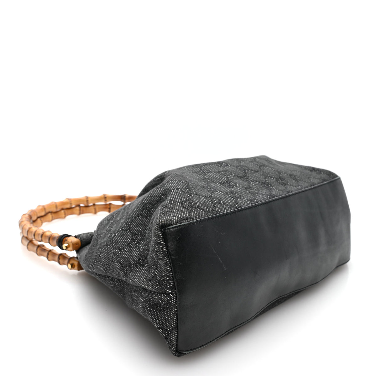 Monogram Bamboo Top Handle Bag Black