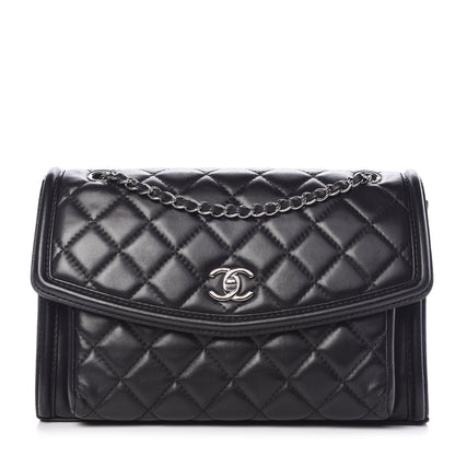 Chanel Lambskin Quilted Large Geometric Flap Black 1 of 11
