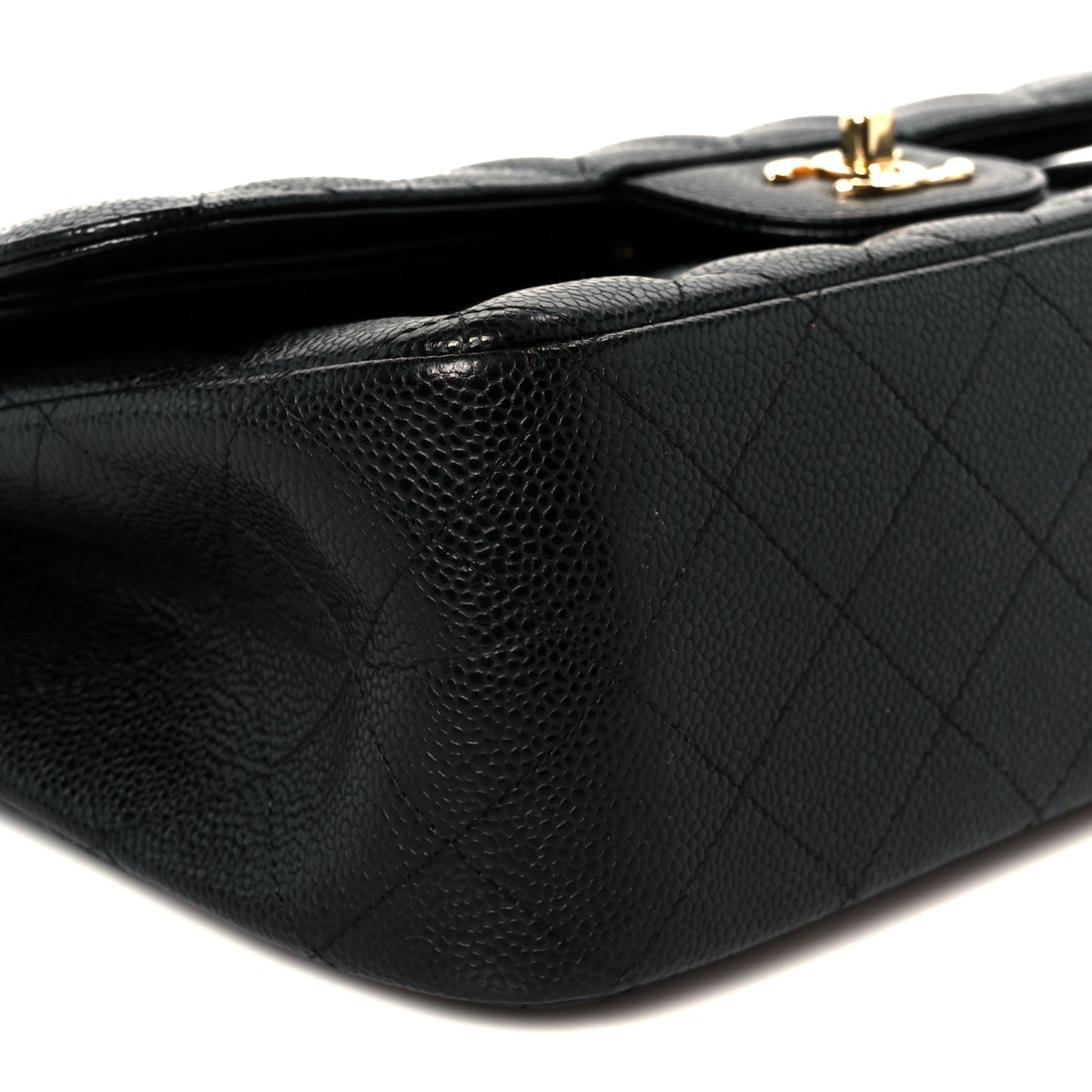 Caviar Quilted Jumbo Double Flap Black
