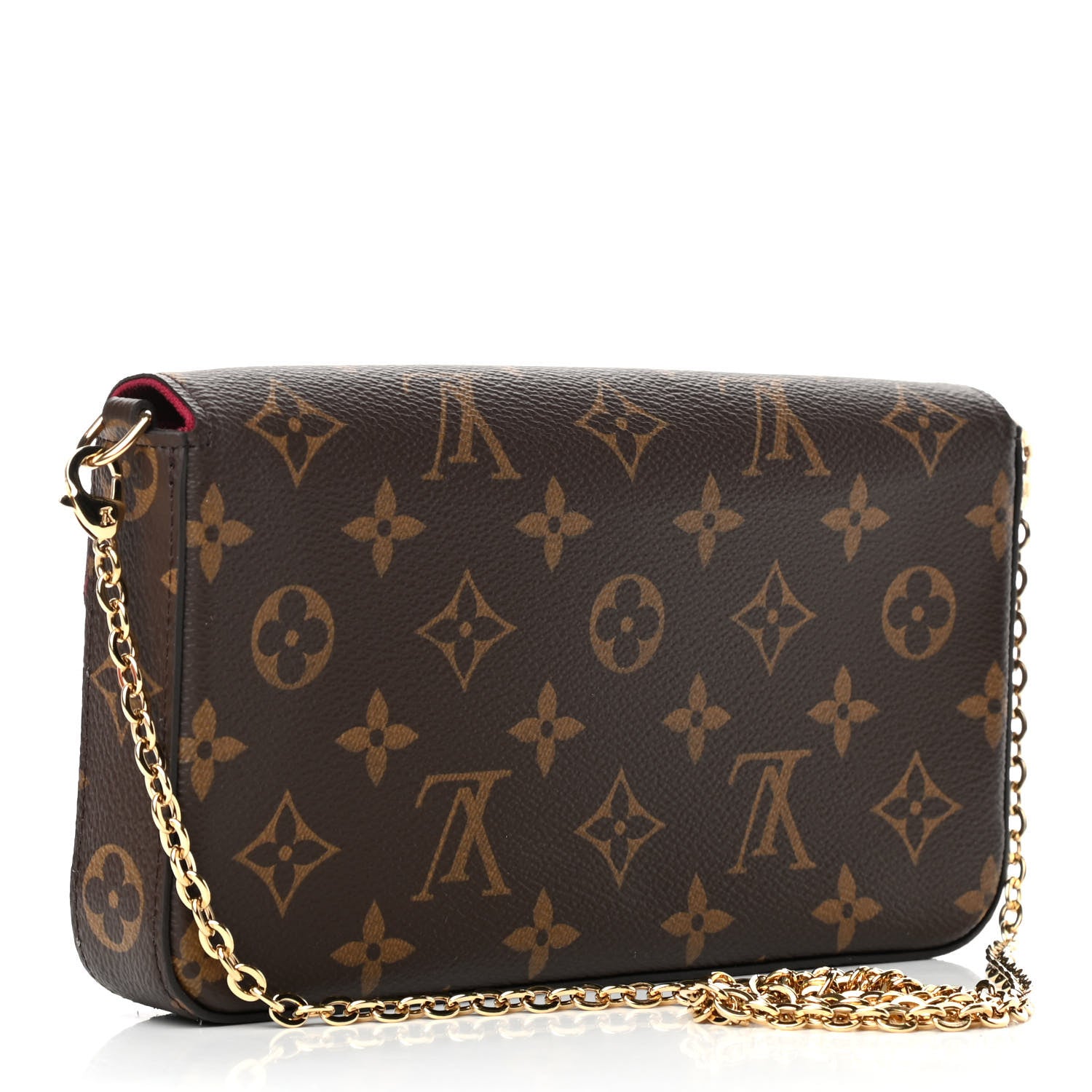 Louis Vuitton Monogram Pochette Felicie Chain Wallet Fuchsia 3 of 5