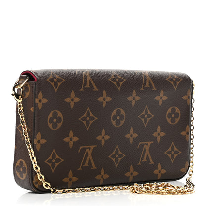 Louis Vuitton Monogram Pochette Felicie Chain Wallet Fuchsia 3 of 5
