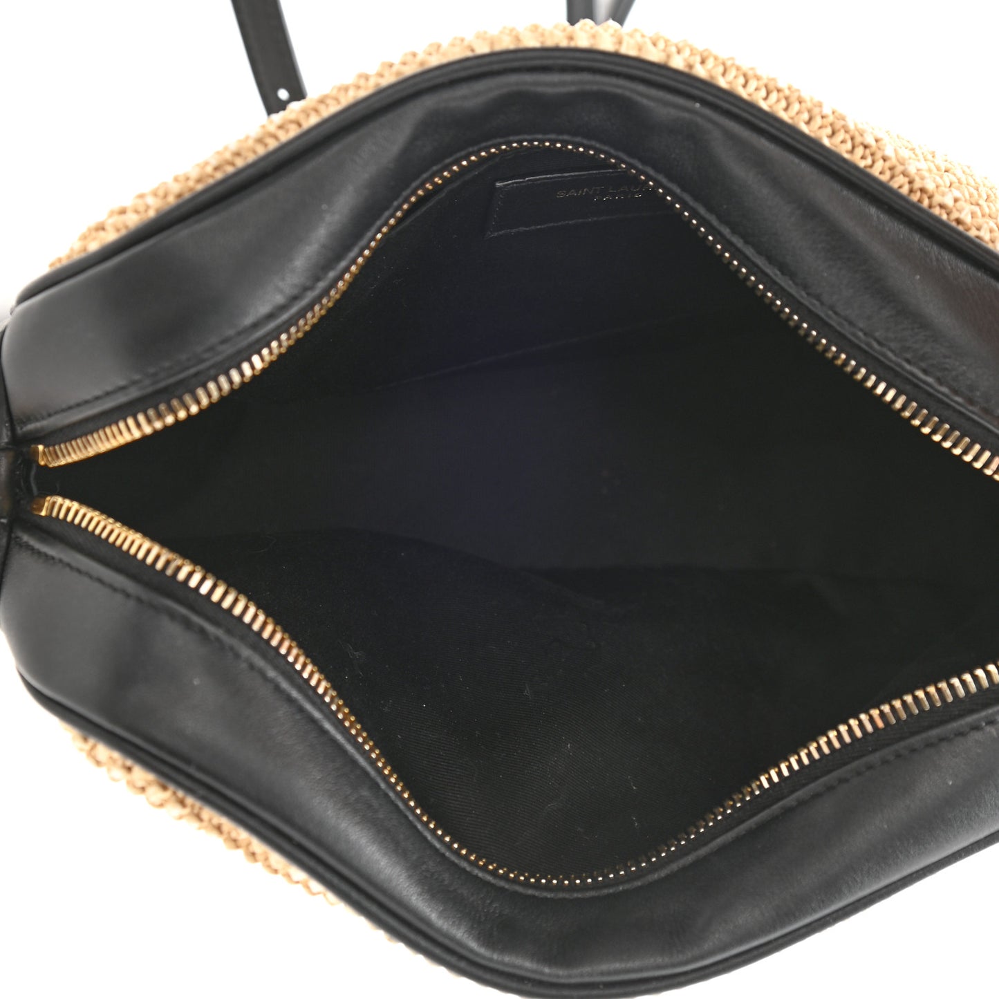 Raffia Canvas Monogram Lou Camera Bag Beige Black