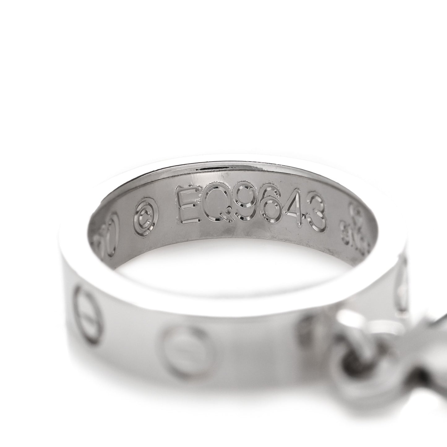 18K White Gold LOVE Ring Charm