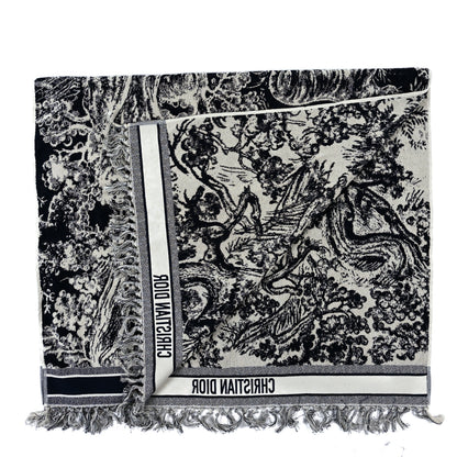 Christian Dior Cotton Toile De Jouy Reverse Towel Bleu Marine 2 of 3