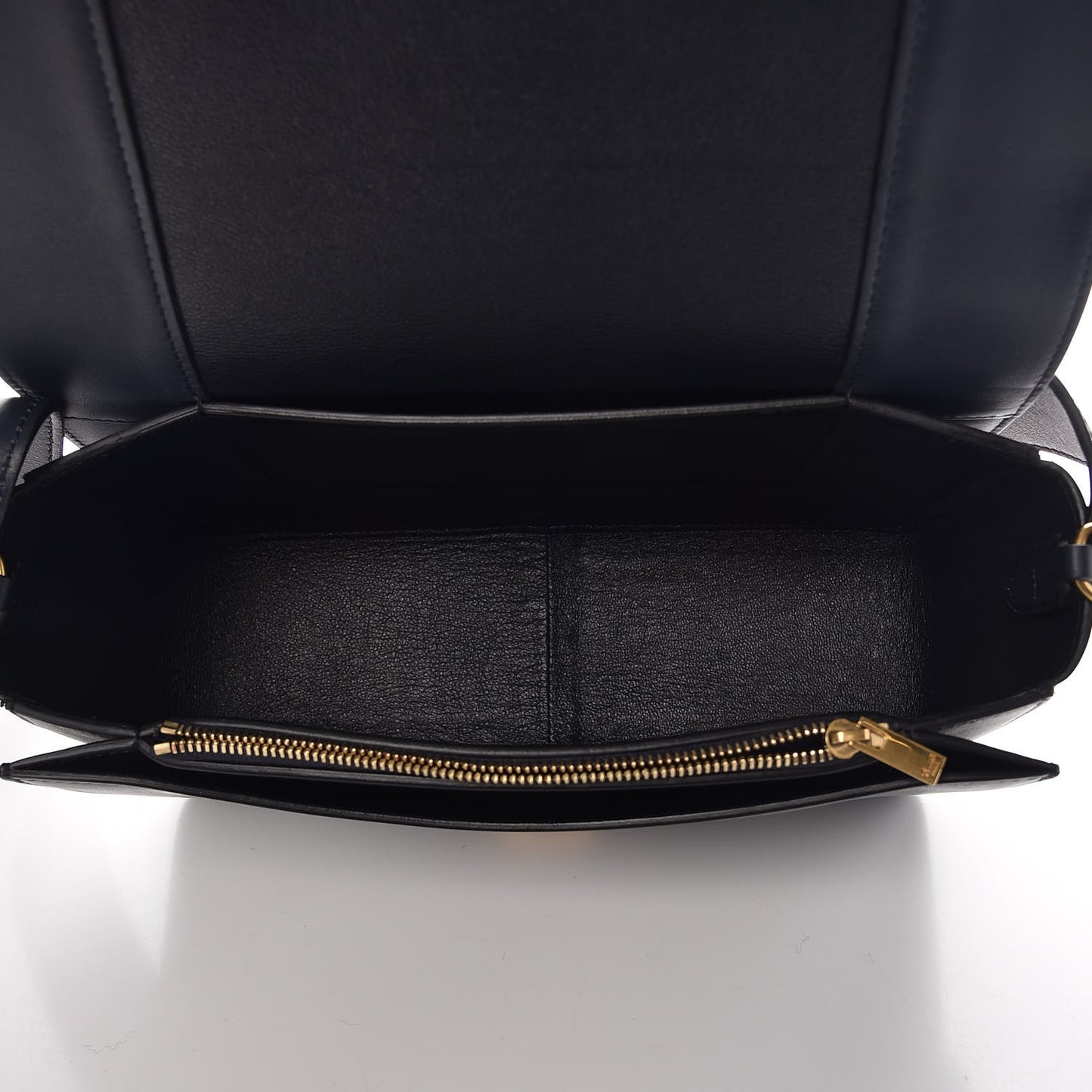 Shiny Smooth Calfskin Medium Frame Shoulder Bag Dark Navy Claycourt