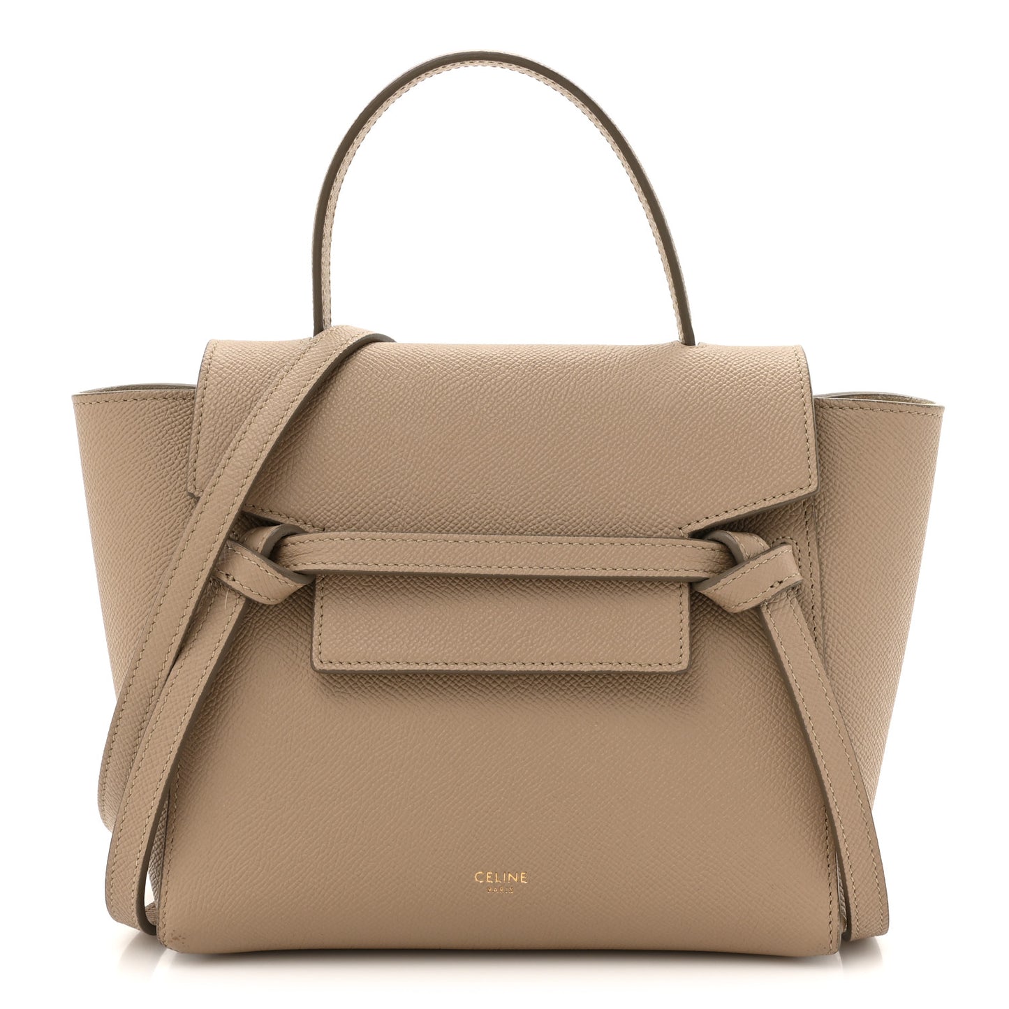 Grained Calfskin Nano Belt Bag Light Taupe