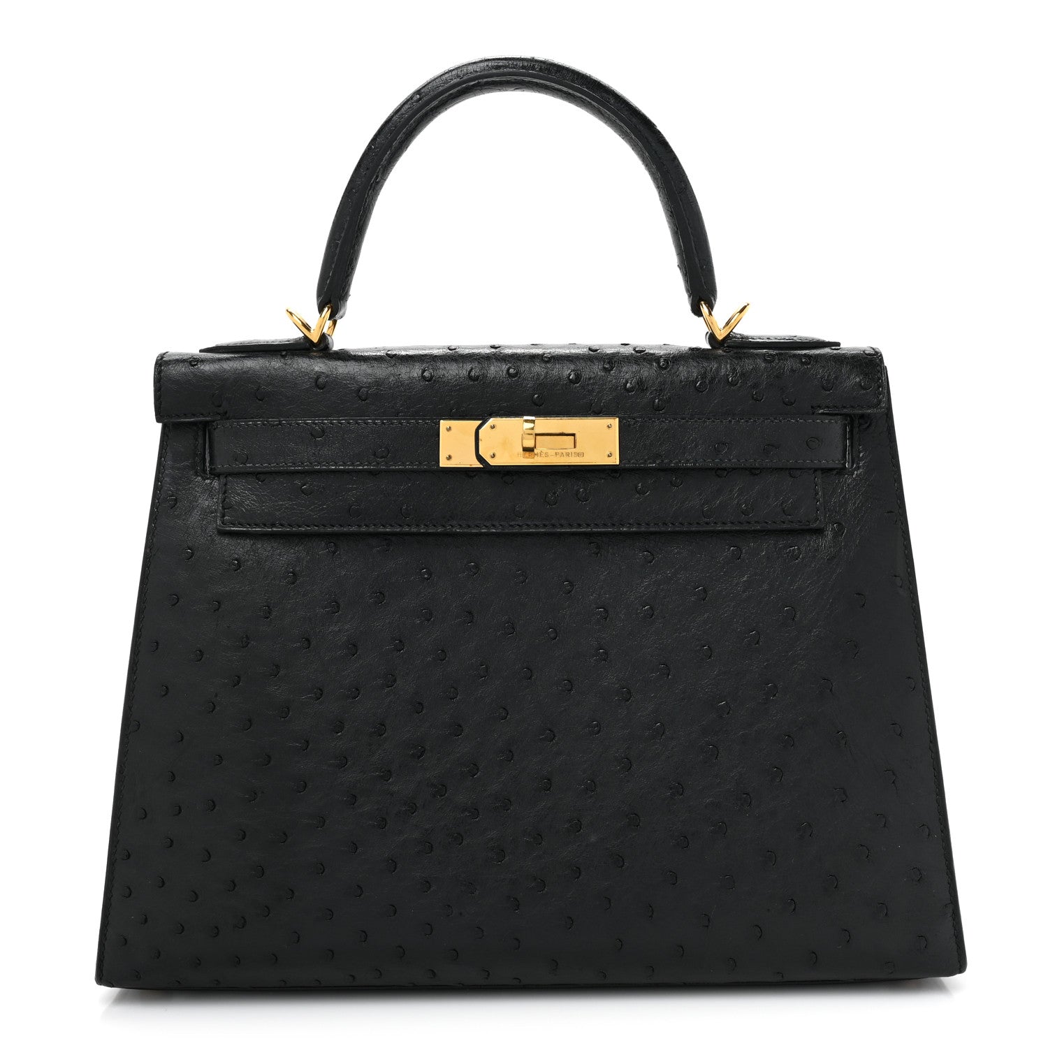 Hermes Ostrich Kelly Sellier 28 Black 1 of 17