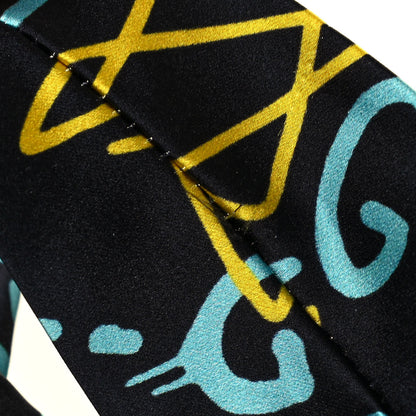 Gucci Silk GucciGhost Stars Print Duchesse Headband Black Sky Blue 3 of 4
