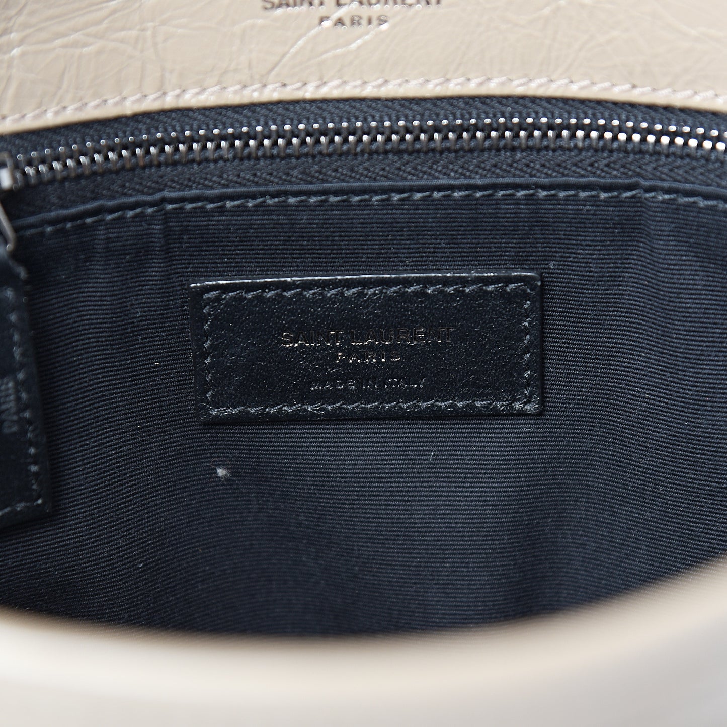 Crinkled Calfskin Matelasse Monogram Medium Niki Chain Satchel Light Taupe