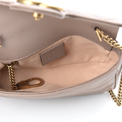 Gucci Calfskin Matelasse Super Mini GG Marmont Shoulder Bag Porcelain Rose 5 of 10