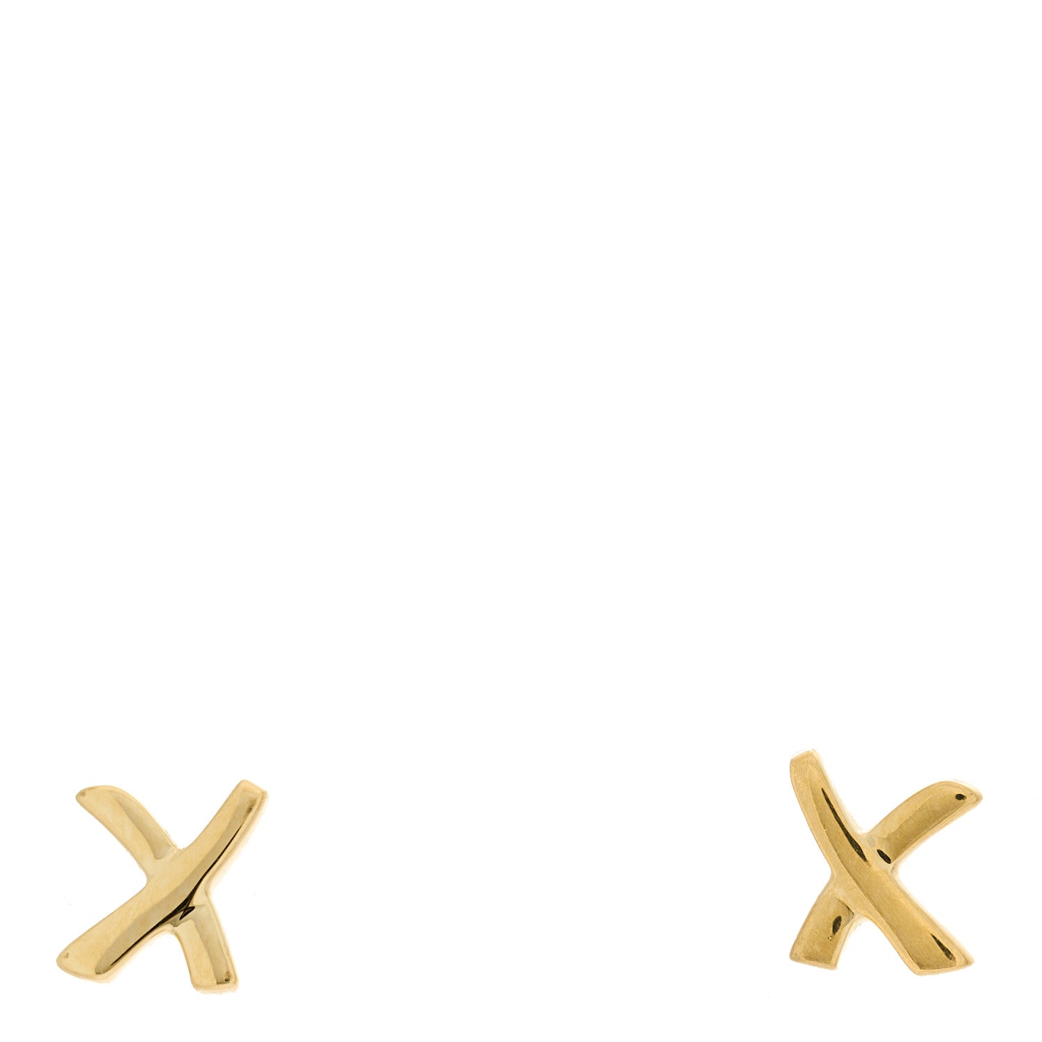 Tiffany 18K Yellow Gold Mini Paloma's Graffiti X Earrings 1 of 5