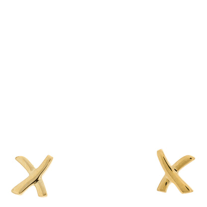 Tiffany 18K Yellow Gold Mini Paloma's Graffiti X Earrings 1 of 5