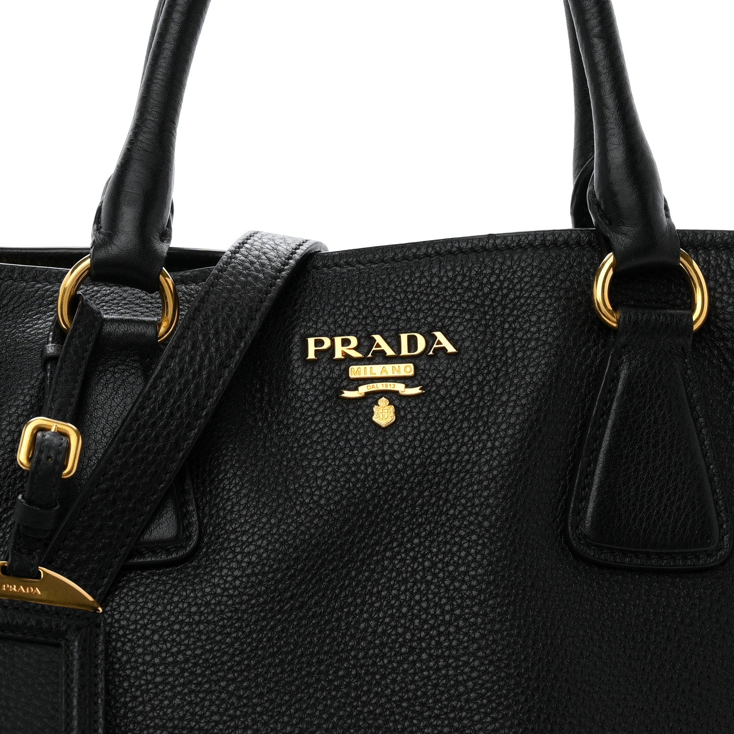 Prada Vitello Daino Tote Black 9 of 11