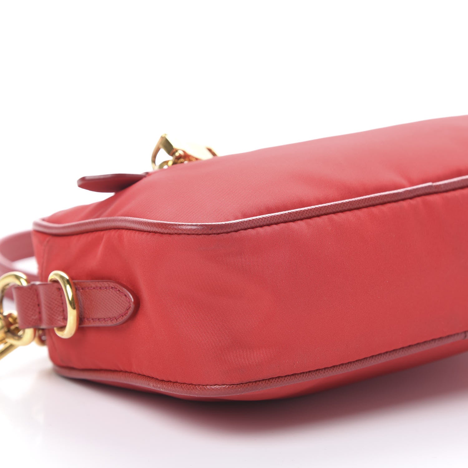Prada Tessuto Nylon Saffiano Small Crossbody Rosso 9 of 15