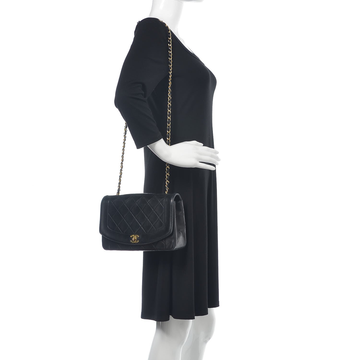 Chanel Lambskin Quilted Medium Single Flap Black 2 of 17