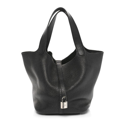 Hermes Taurillon Clemence Picotin Lock 22 MM Black 1 of 10