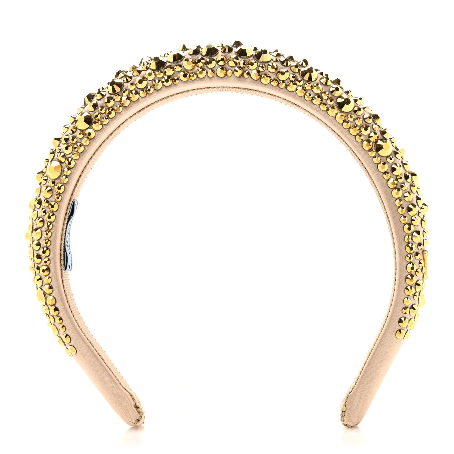 Satin Crystal Embellished Headband Platino