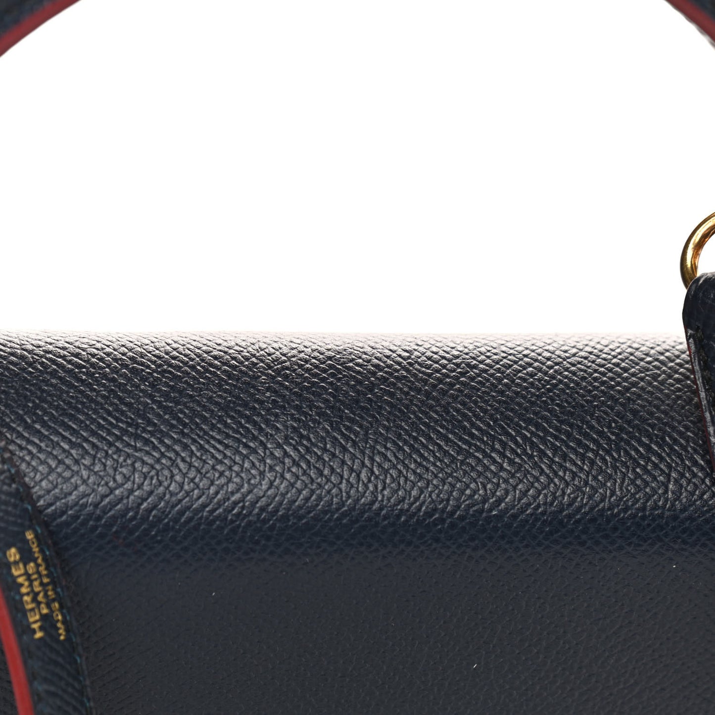 Epsom Contour Kelly Sellier 32 Bleu Indigo Rouge H