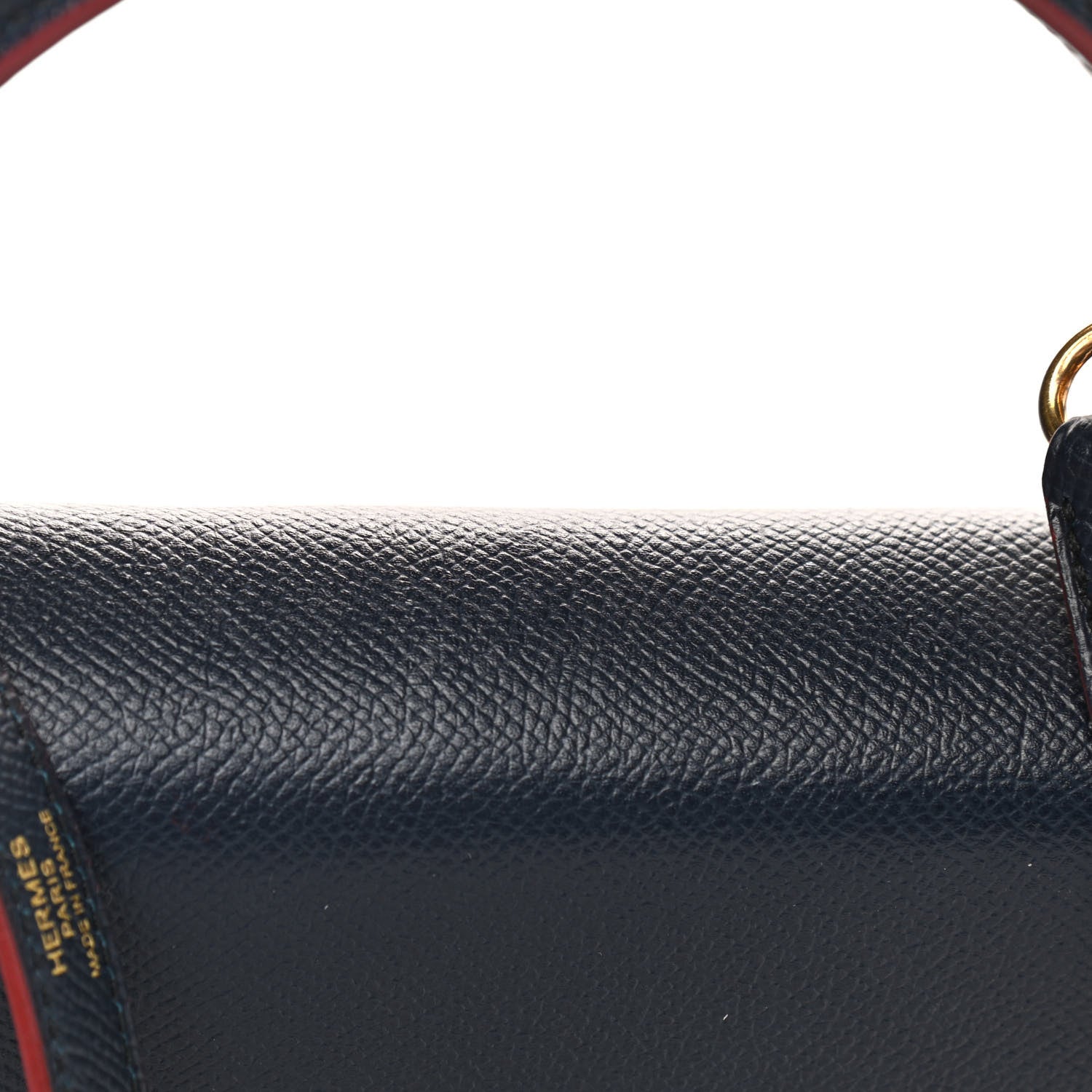 Hermes Epsom Contour Kelly Sellier 32 Bleu Indigo Rouge H 9 of 15