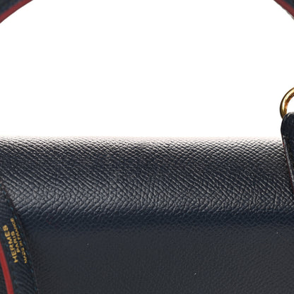 Hermes Epsom Contour Kelly Sellier 32 Bleu Indigo Rouge H 9 of 15