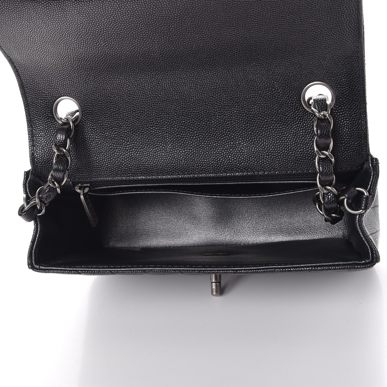 Chanel Iridescent Caviar Chevron Quilted Mini Rectangular Flap Black 5 of 7
