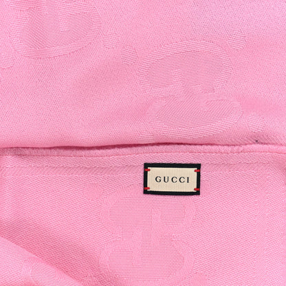 Gucci Wool Jacquard Monogram Jumbo GG Lady Nest Scarf Roseate 3 of 4