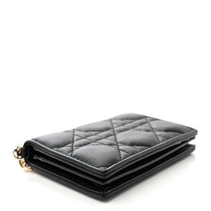 Christian Dior Lambskin Cannage Small Lady Dior Flap Card Holder Black 4 of 8