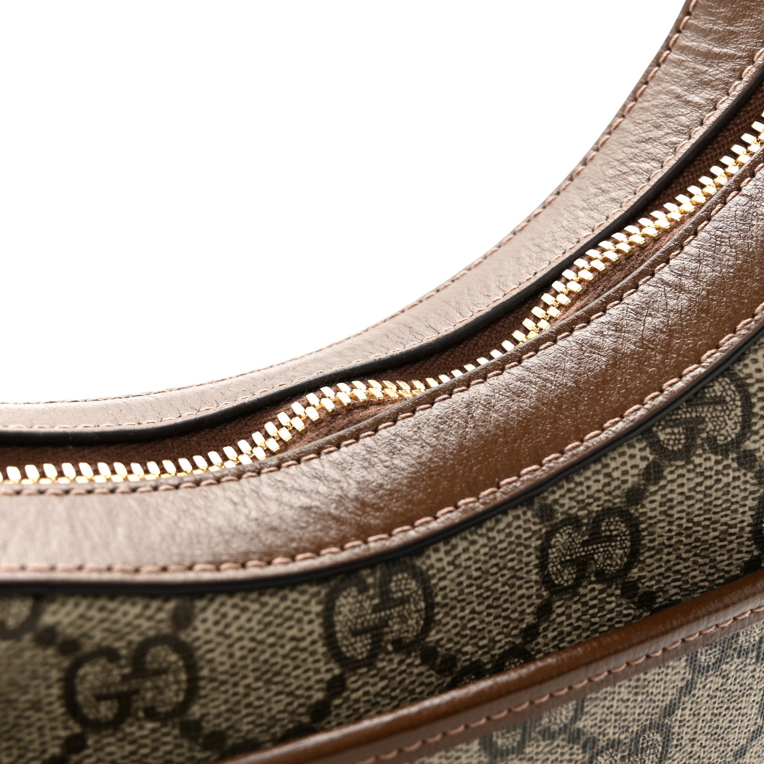 Gucci GG Supreme Monogram Azalea Calfskin Mini Retro Interlocking G Half Moon Bag Beige Ebony Brown Sugar 11 of 11