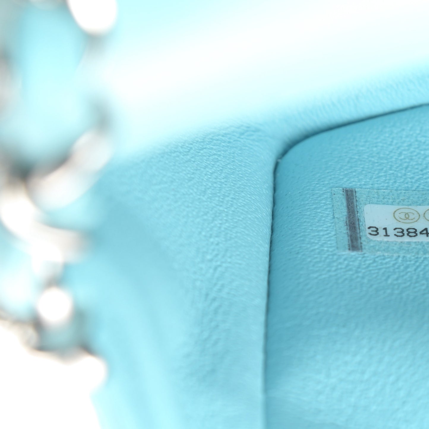 Lambskin Quilted Mini Rectangular Flap Neon Blue