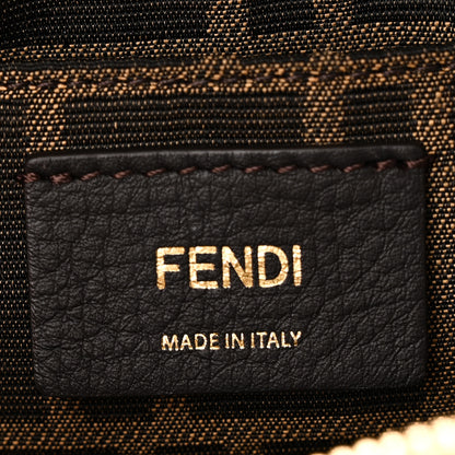 Fendi Raffia Chenille Vitello King Plexiglass Micro FF Mini By The Way Top Handle Boston Bag Naturale White 6 of 10