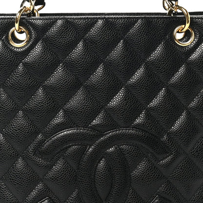Chanel Caviar Quilted Petit Shopping Tote PST Black 8 of 11