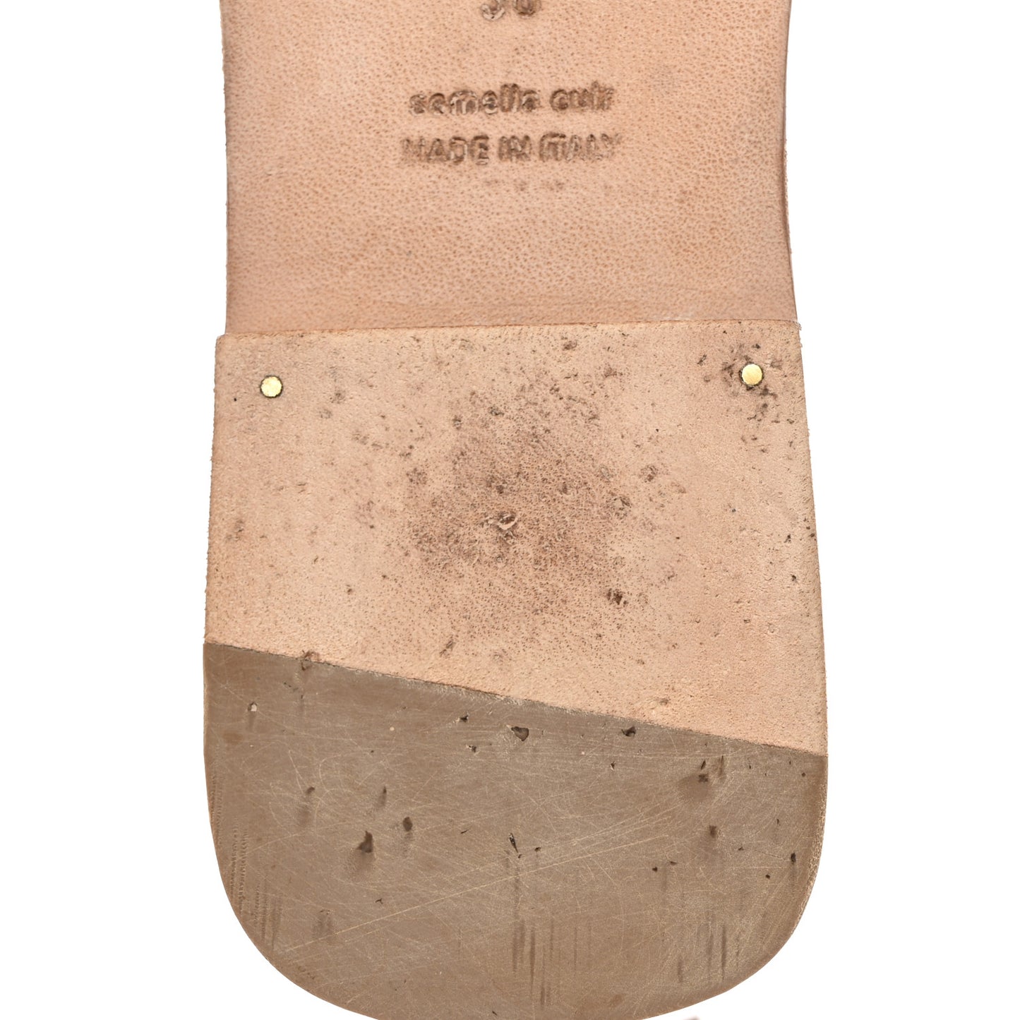 Box Calfskin Oran Sandals 38 Gold