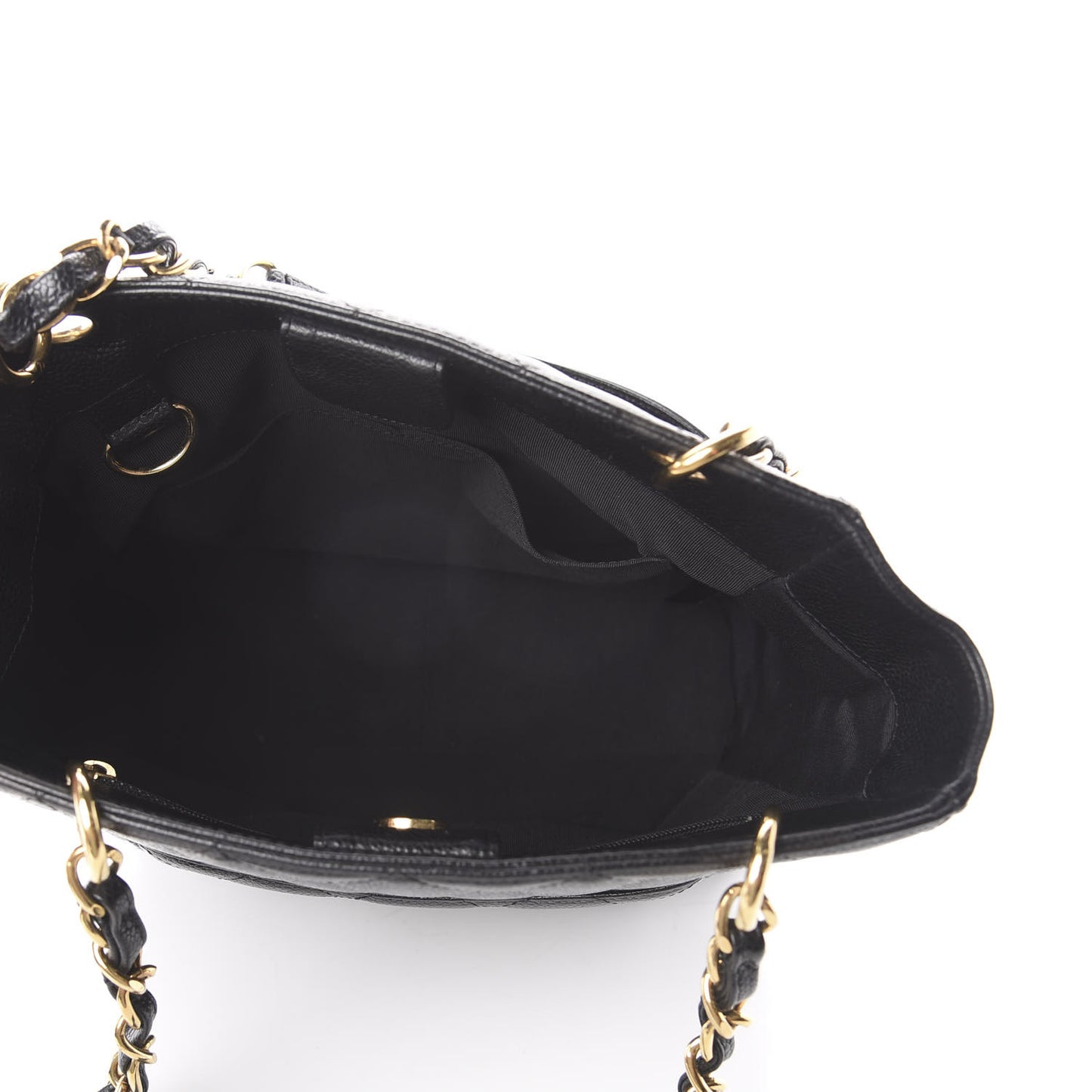 Caviar Quilted Petit Shopping Tote PST Black