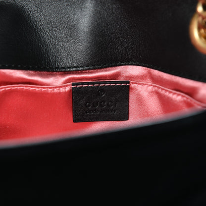 Gucci Velvet Matelasse Mini GG Marmont Shoulder Bag Black 6 of 7