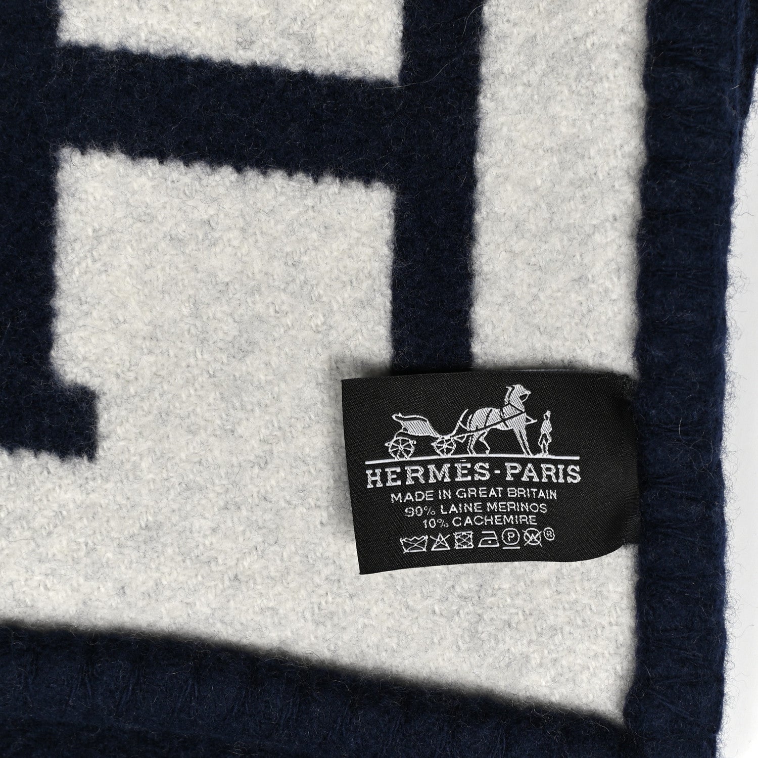 Hermes Wool Cashmere Avalon III Blanket Caban Ecru 3 of 3