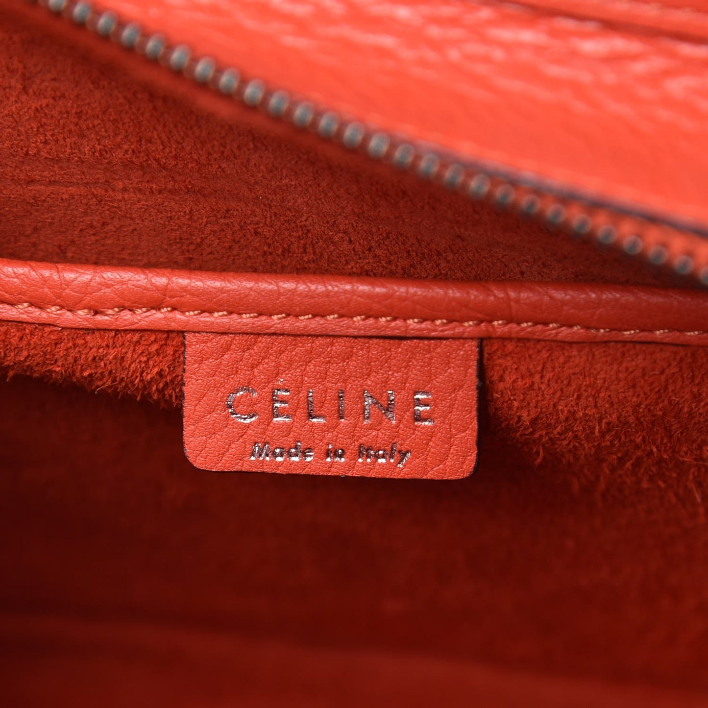 Drummed Calfskin Nano Luggage Vermillion