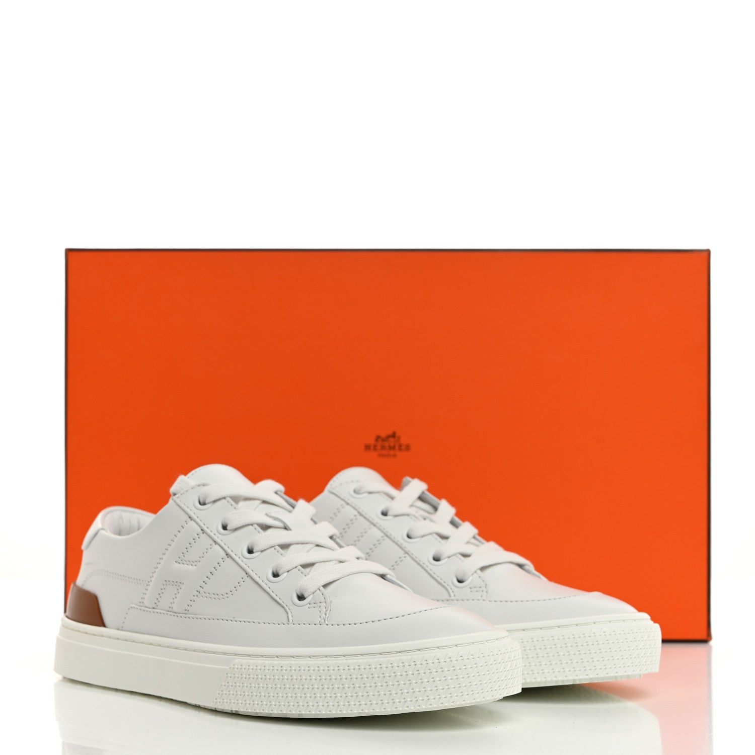 Hermes Calfskin Deep Sneakers 37 White Naturel 8 of 8