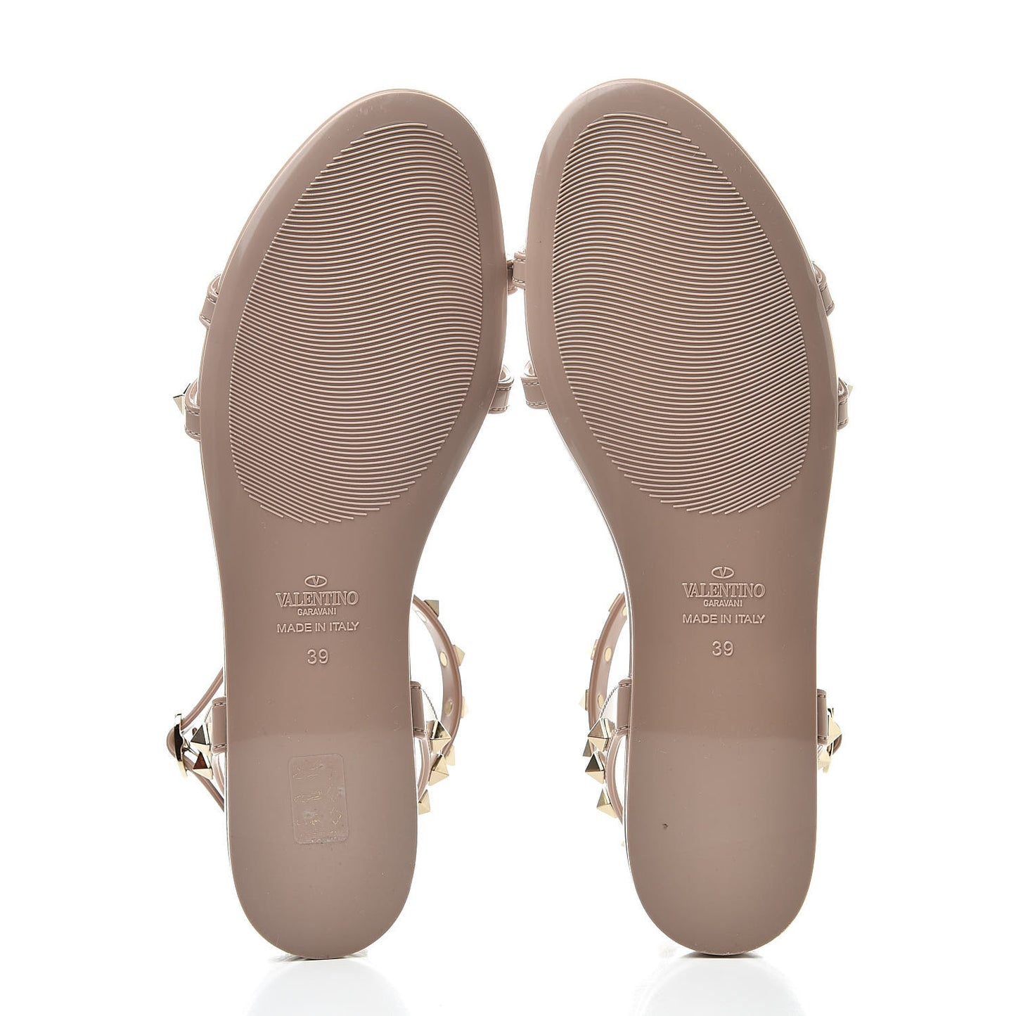 PVC Jelly Rockstud Caged Sandals 39 Poudre