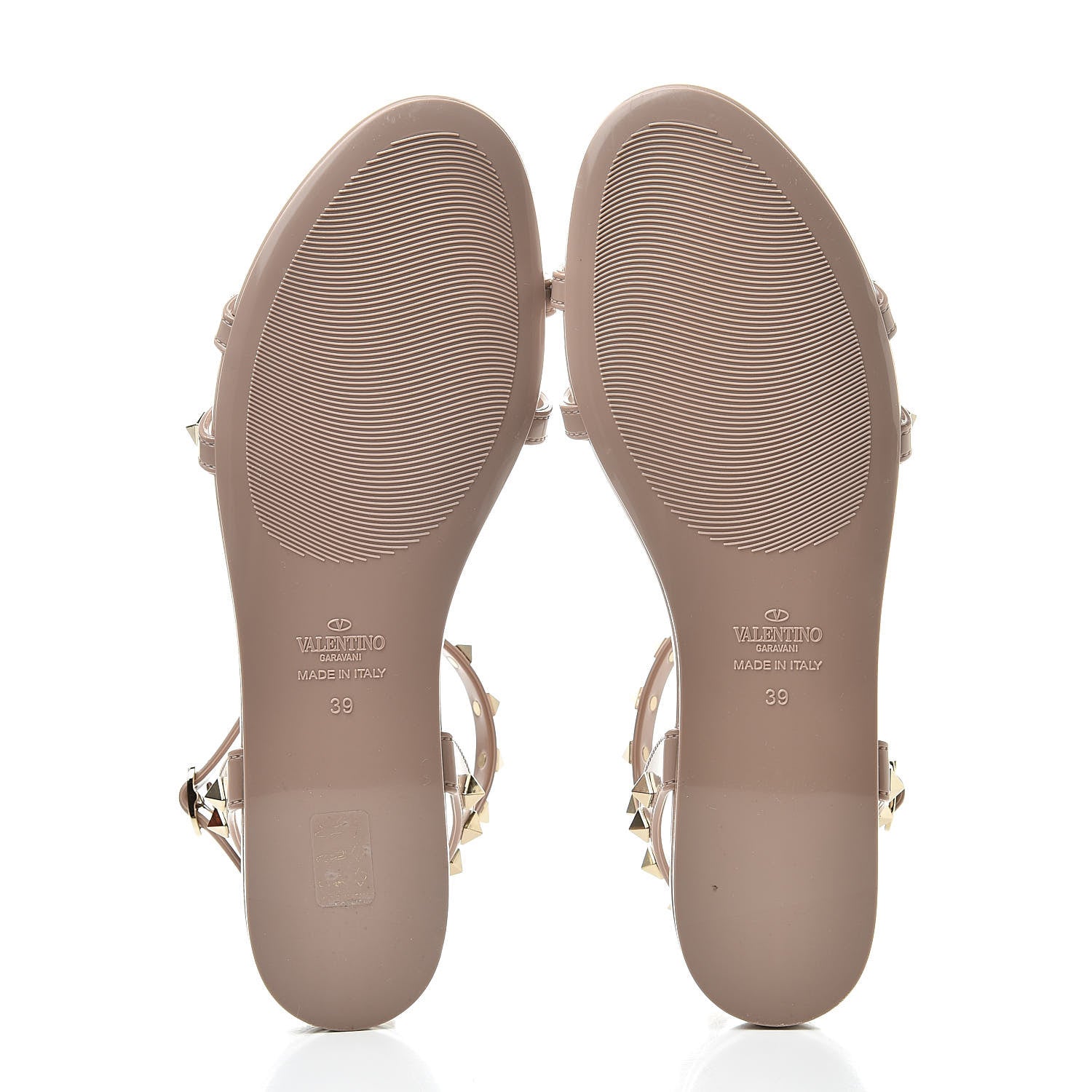 Valentino Garavani PVC Jelly Rockstud Caged Sandals 39 Poudre 5 of 8