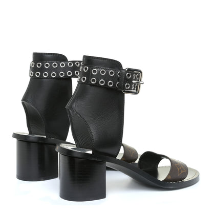 Louis Vuitton Calfskin Monogram Passenger Sandals 39 Black 4 of 14