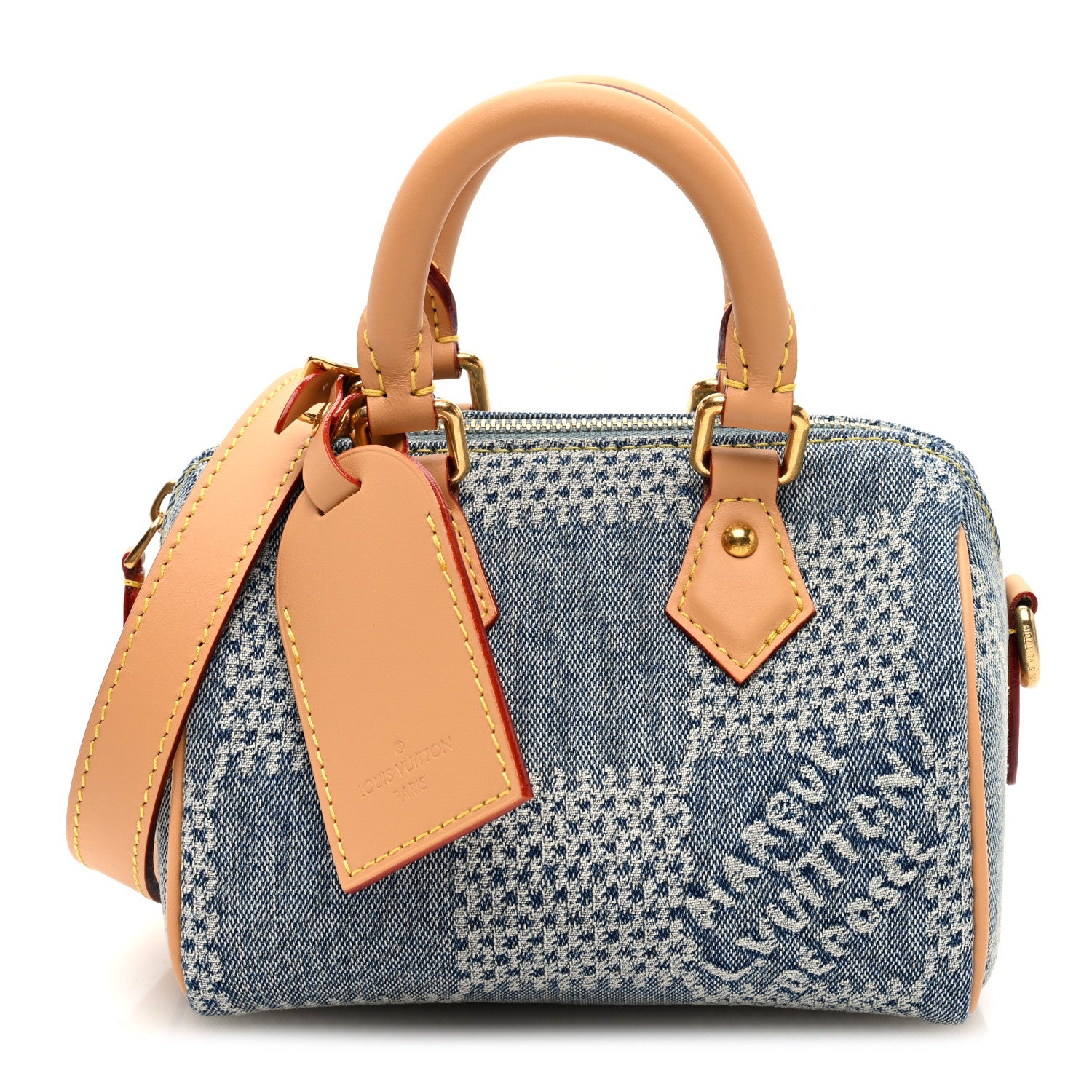 Louis Vuitton Damier Denim 3D Speedy Bandouliere 18 Bleu 1 of 9
