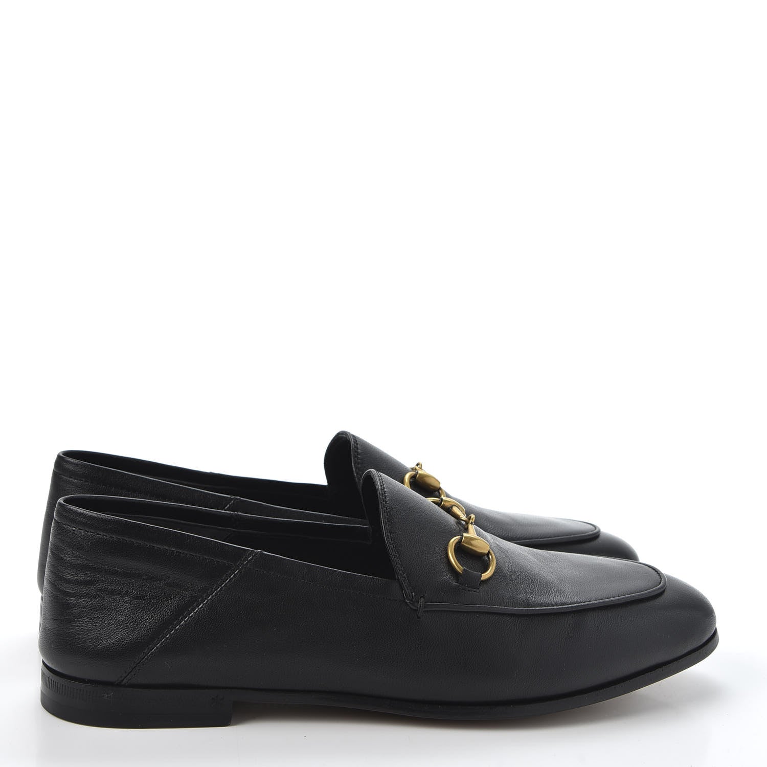 Gucci Lambskin Womens Brixton Horsebit Loafers 37 Black 4 of 11