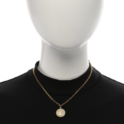 Chanel Resin Pearl CC Necklace Gold White 2 of 7