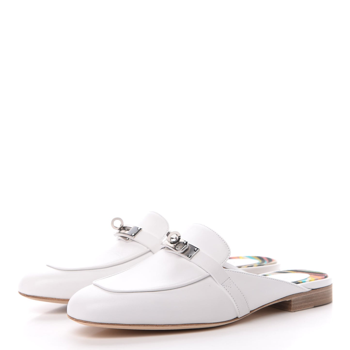 Calfskin Oz Mules 37 White