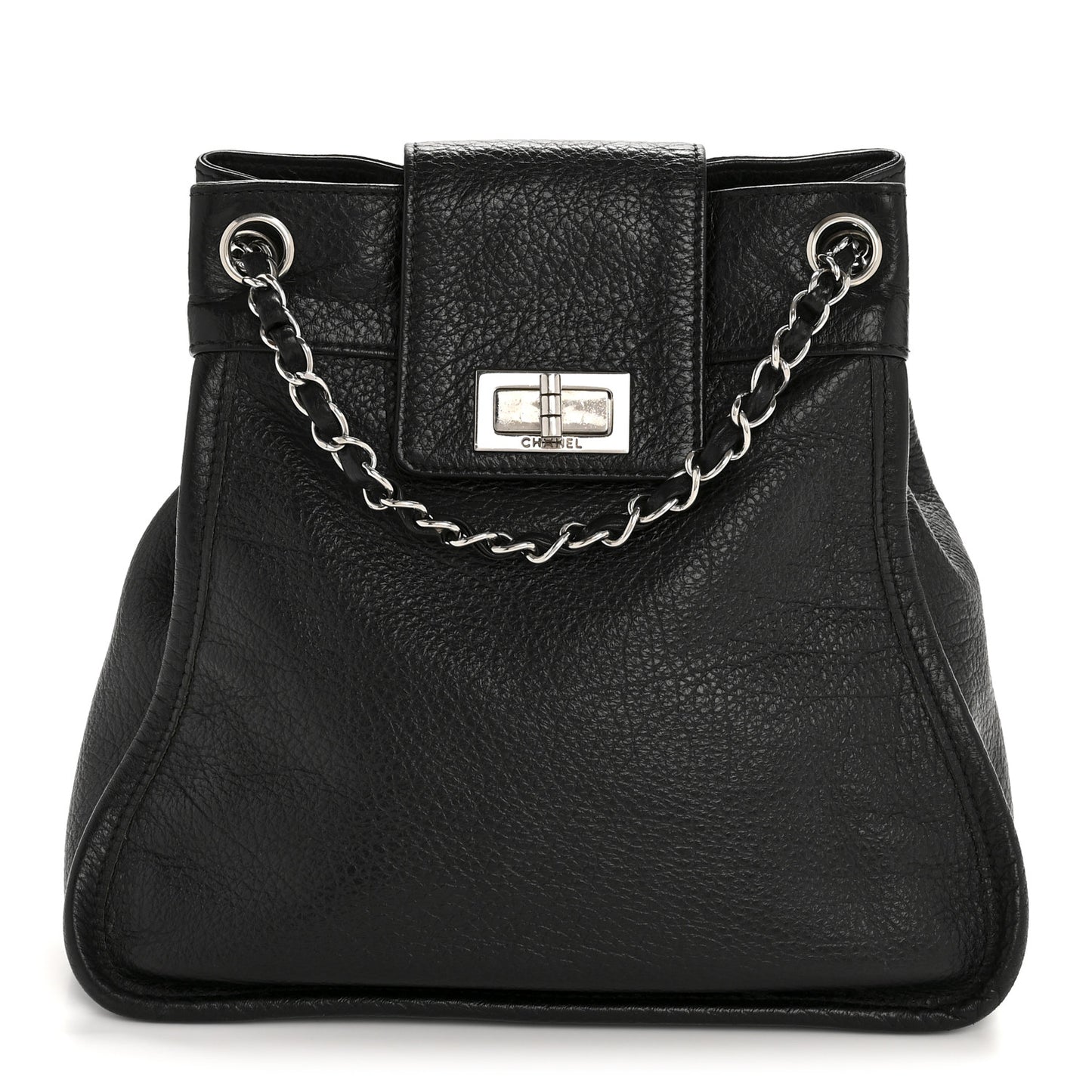 Calfskin Mademoiselle Shoulder Bag Black