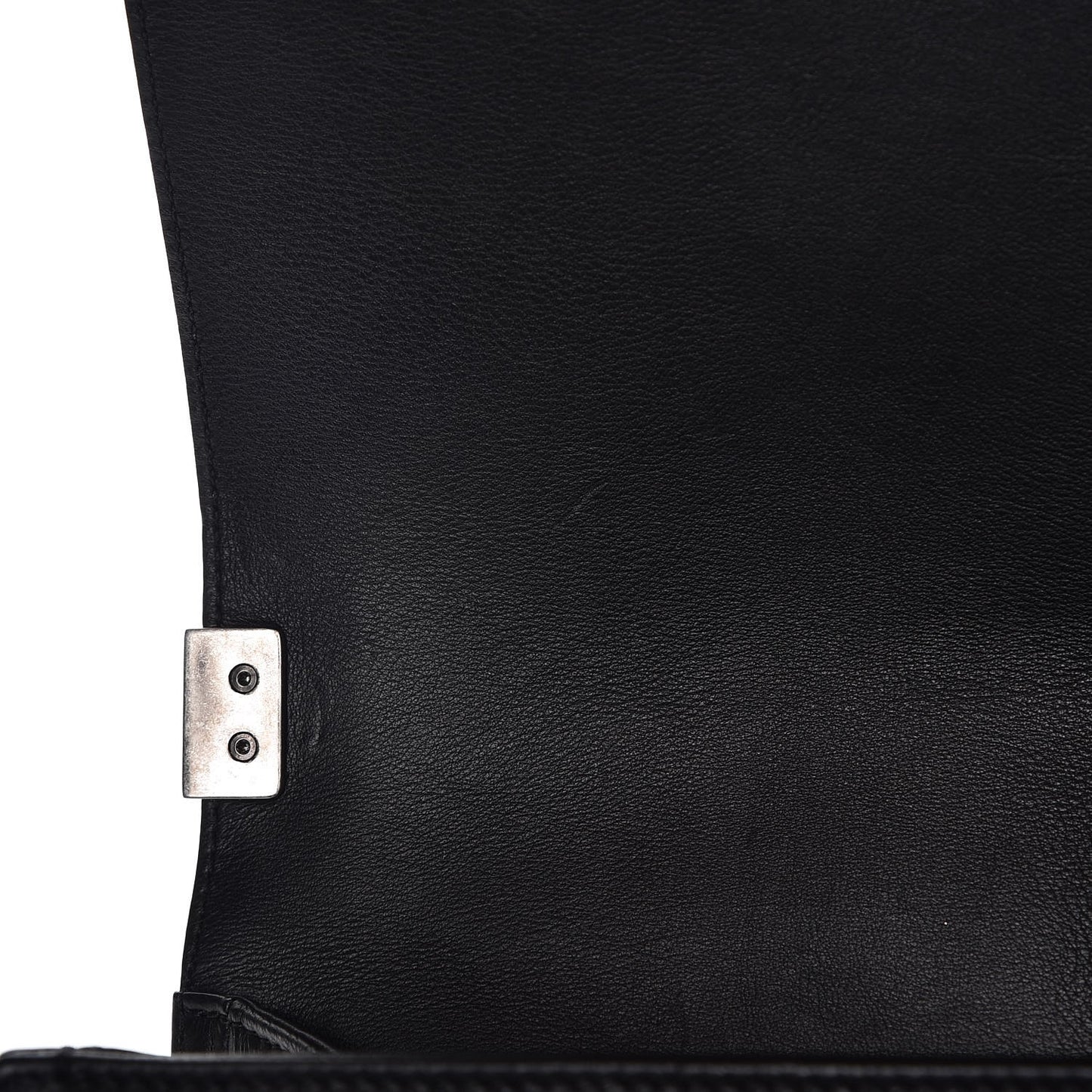Calfskin Double Stitch Medium Boy Flap Black
