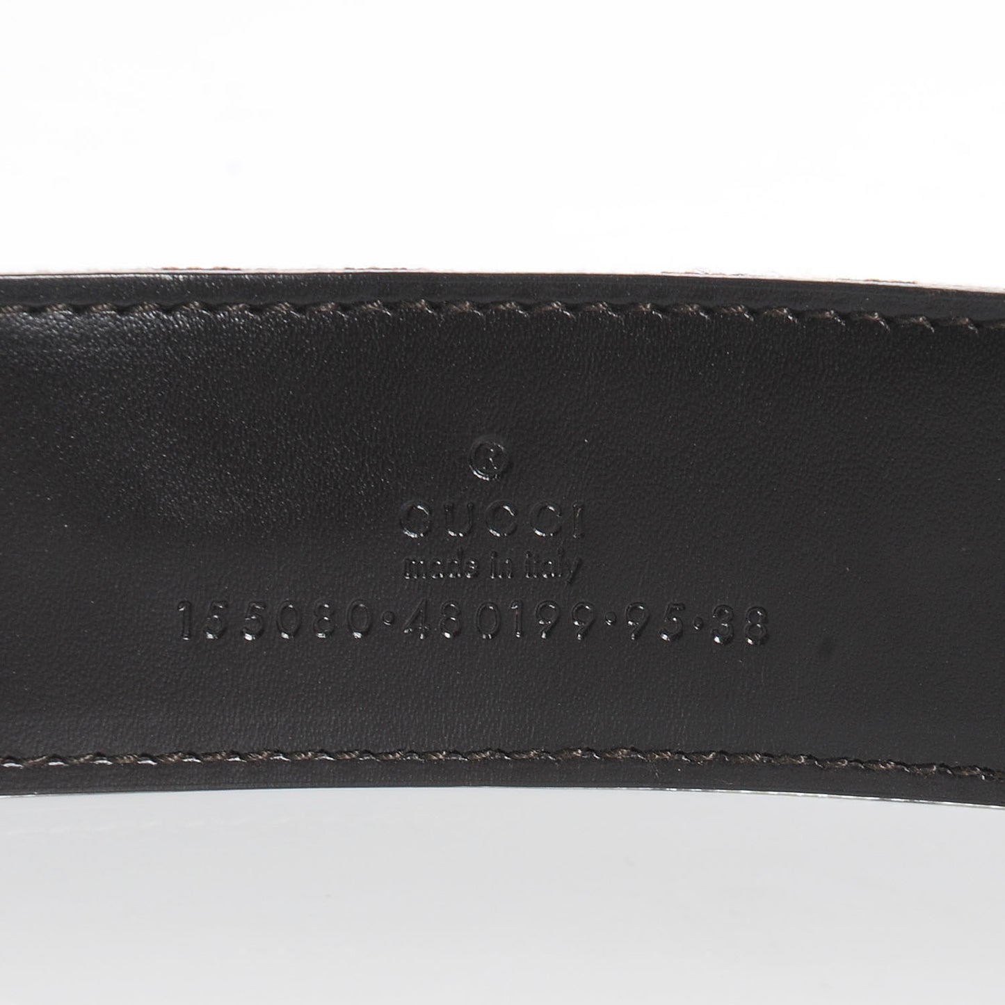 Leather Canvas Bamboo Horsebit Print Belt 95 38 Brown
