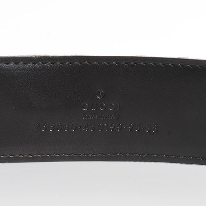 Gucci Leather Canvas Bamboo Horsebit Print Belt 95 38 Brown 10 of 11
