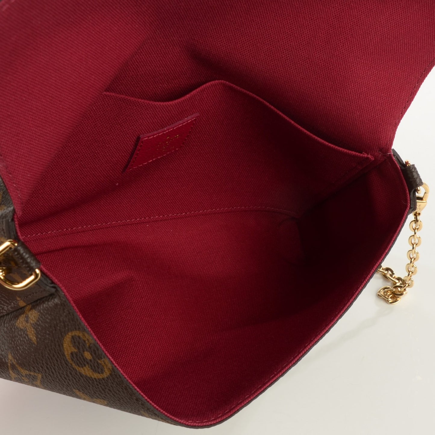 Monogram Pochette Felicie Chain Wallet Fuchsia