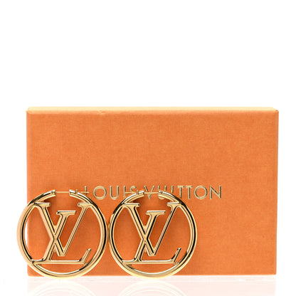 Louis Vuitton Metal Louise Hoop Earrings Gold 5 of 5
